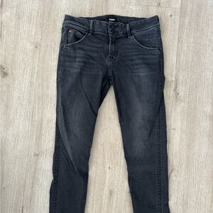 Hudson Collin Low Rise Charcoal Black Skinny Jeans | Size 29